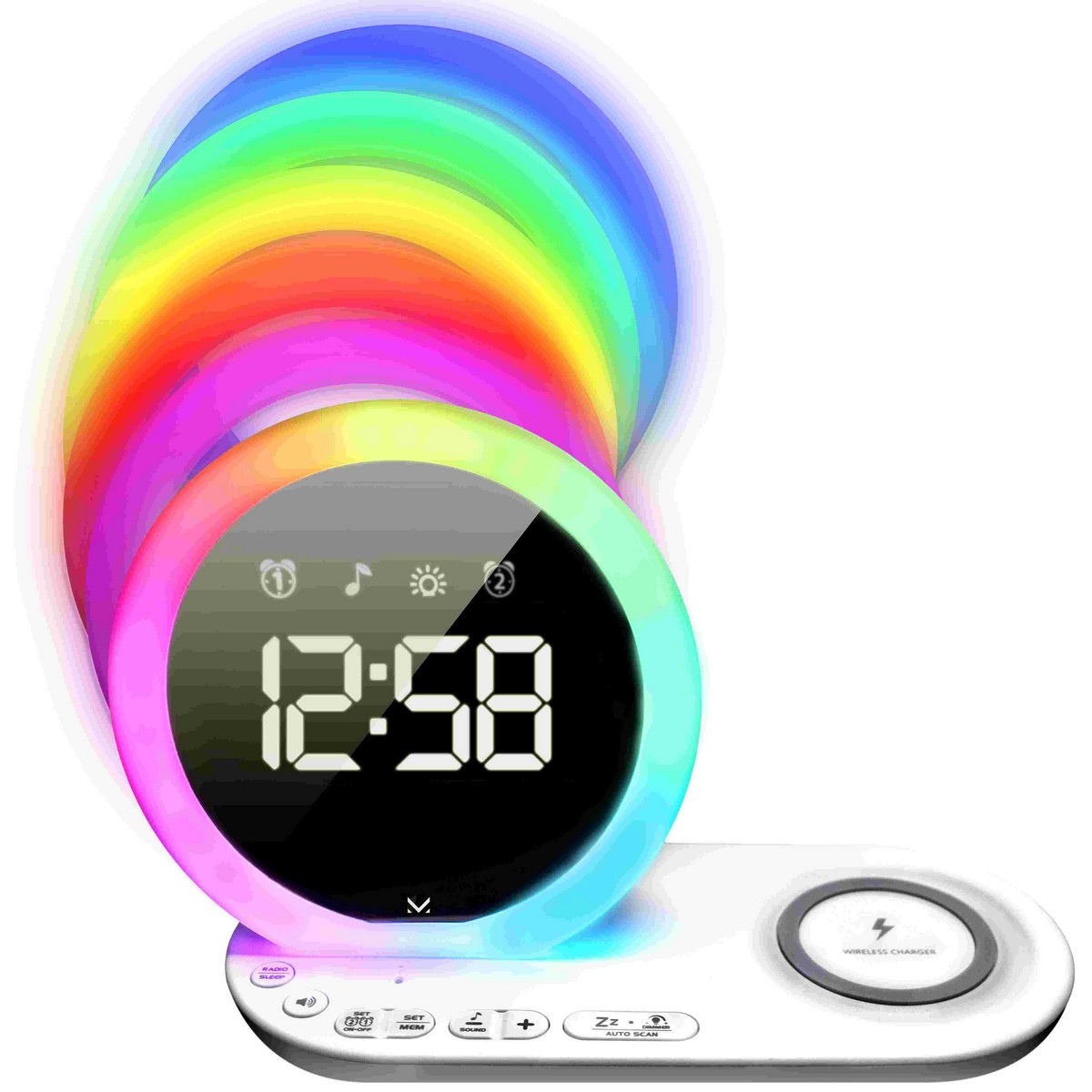 foto del prodotto radio sveglia smart morning, bianco, plastica, 9x13,9x21,9 cm, majestic