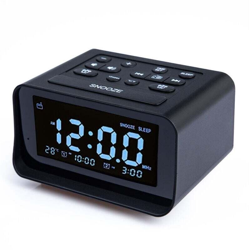 immagine 0 del prodotto radiosveglia digitale con doppio caricatore usb per camera da letto, volume sveglia e luminosit regolabili nero 