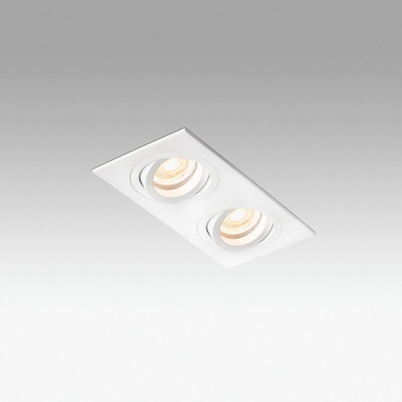 foto del prodotto radon 2 orient. quadrato bianco 2xgu10 marca faro