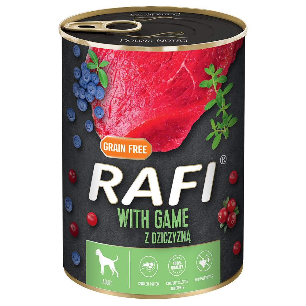 foto del prodotto rafi adulti, 24 x 400 g con carne di cervo, mirtilli e mirtilli rossi