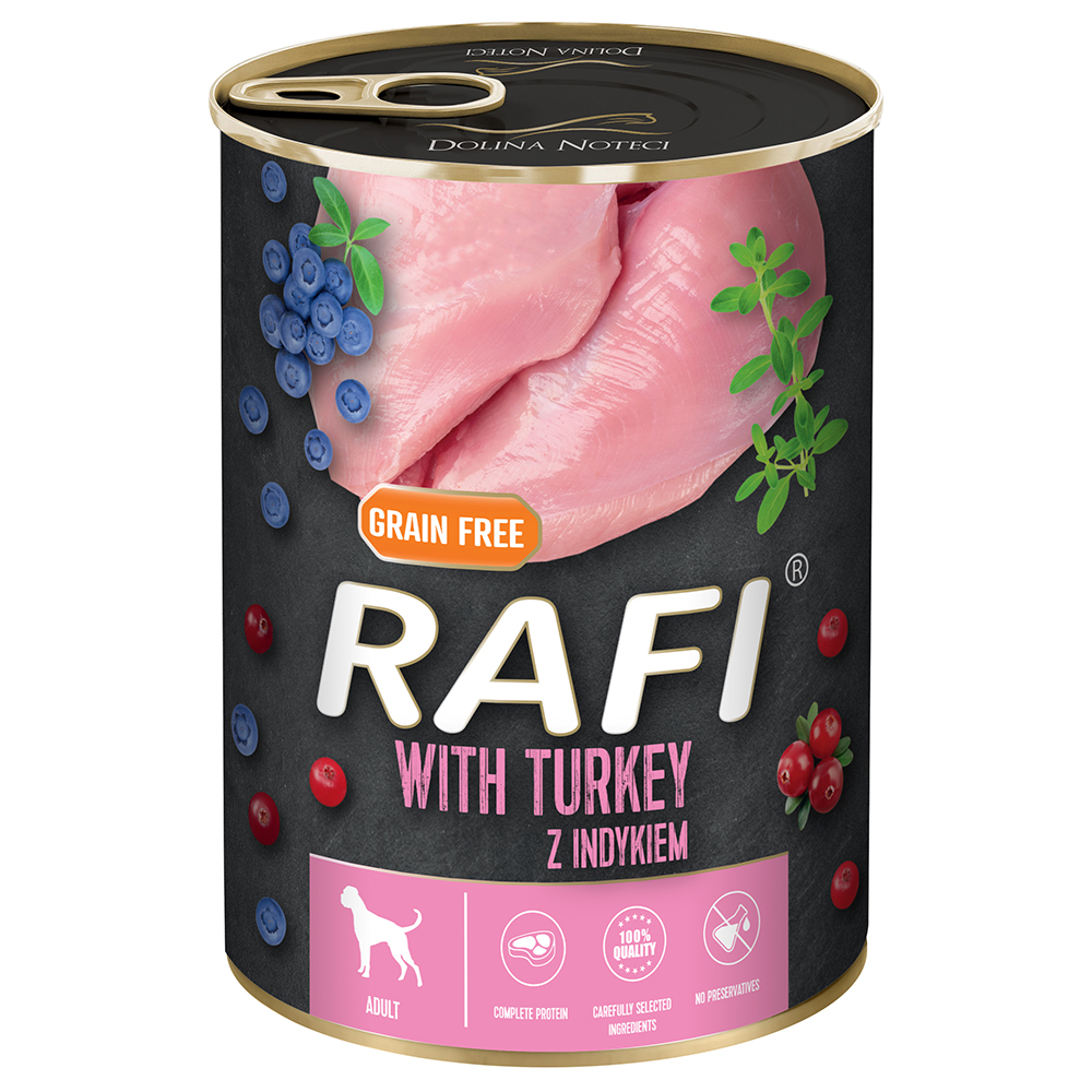 foto del prodotto rafi adulti, 24 x 400 g con tacchino, mirtilli e mirtilli rossi