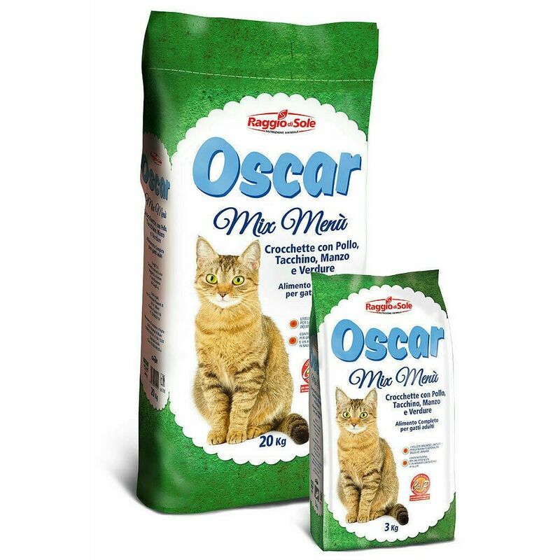 foto del prodotto raggio di sole croccchetta mix menu oscar gatto 20 kg