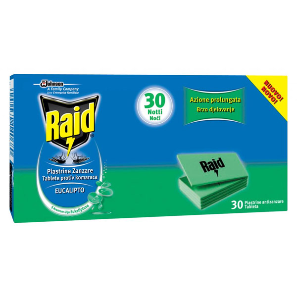 foto del prodotto raid - 30 piastrine - zanzare all 039 aroma di eucalipto
