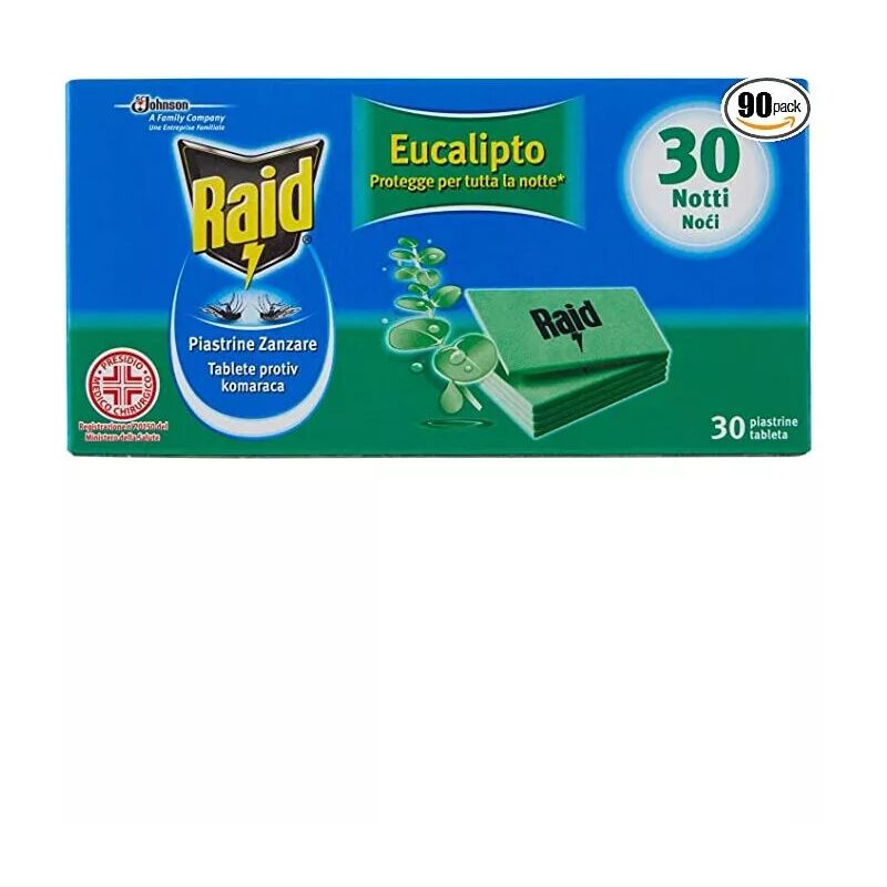 foto del prodotto raid ricariche piastrine all eucalipto antizanzare 30 pezzi