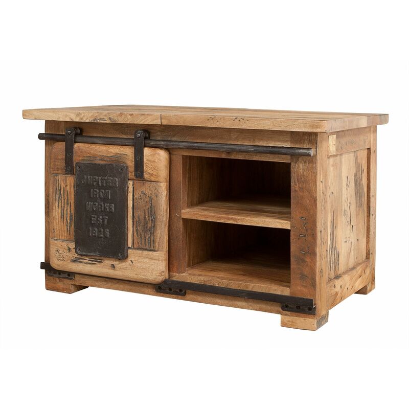 foto del prodotto railway 134 cassapanca in legno di mango laccato natur 76x51x46