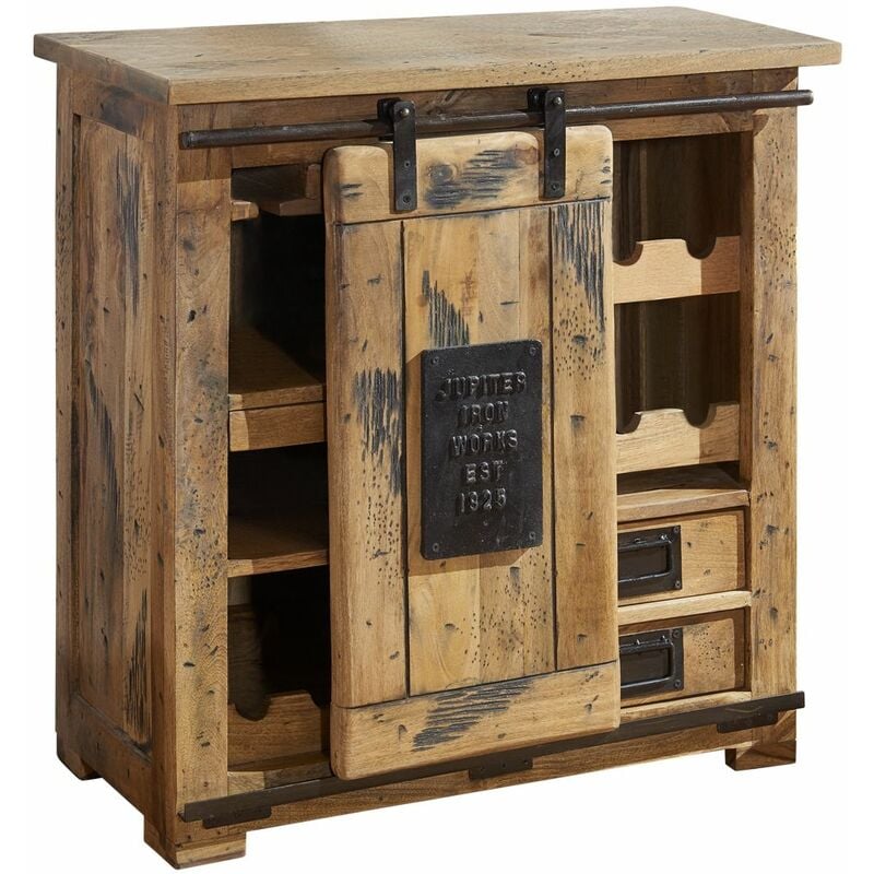 foto del prodotto railway 140 mobile cantinetta in legno di mango laccato natur 80x40x82