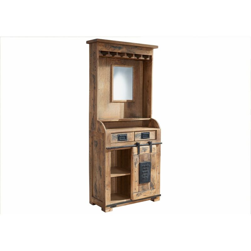 foto del prodotto railway 141 mobile bar in legno di mango laccato natur 75x35x170