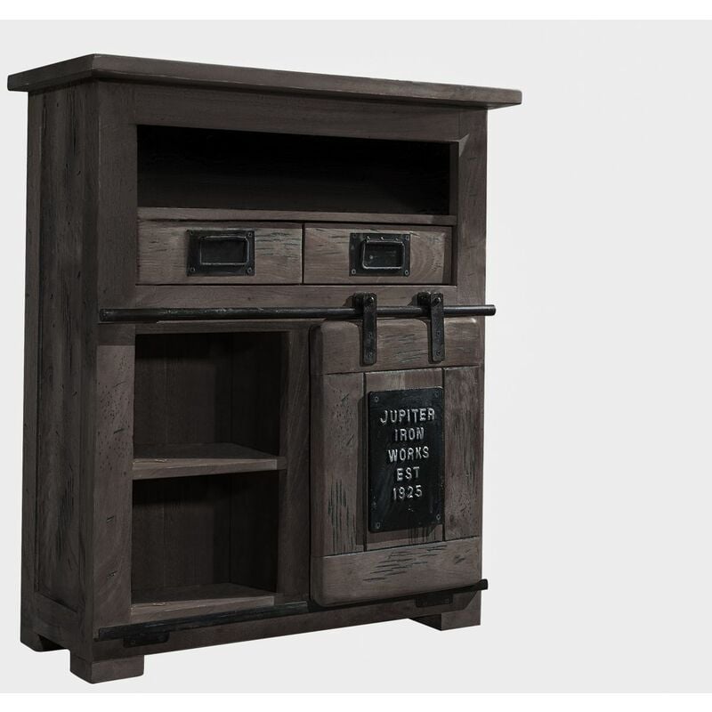 foto del prodotto railway 252 com in legno di mango laccato grigio 75x36x90