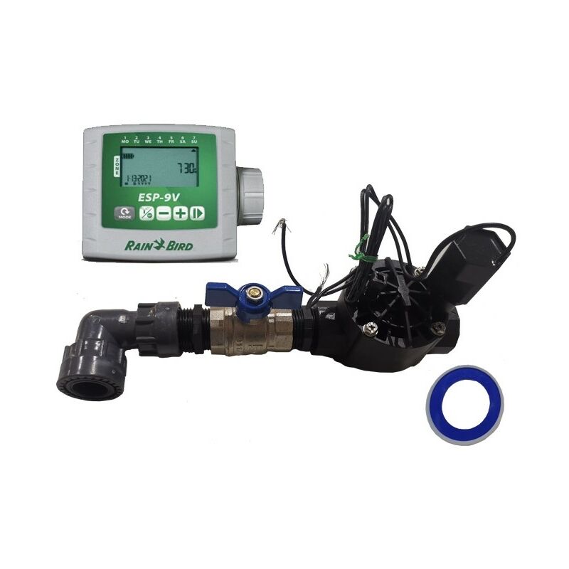 foto del prodotto rain bird sistema di irrigazione automatica a 1 zona con programmatore esp 9v elettrovalvola hv 1 9v