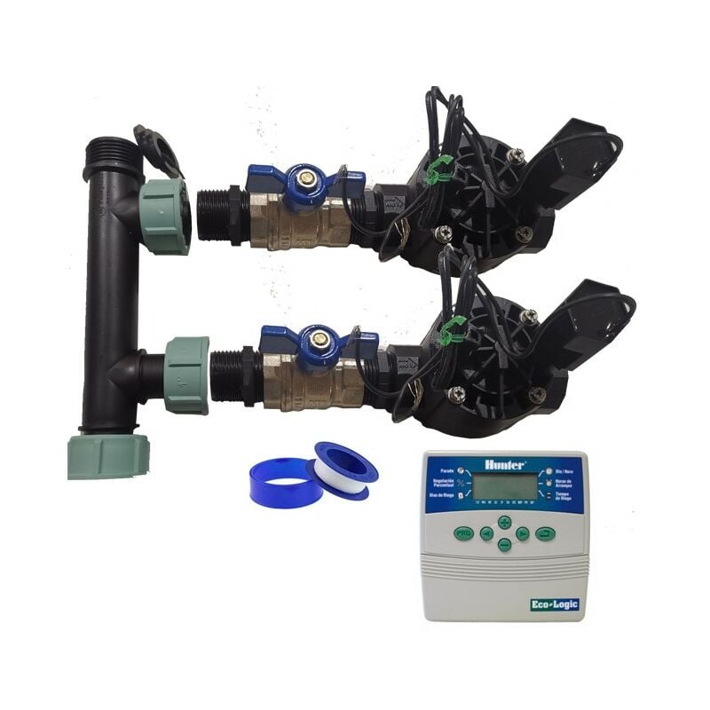 foto del prodotto rain bird sistema di irrigazione automatica a 2 zone con programmatore elc401 elettrovalvole hv 1 24v