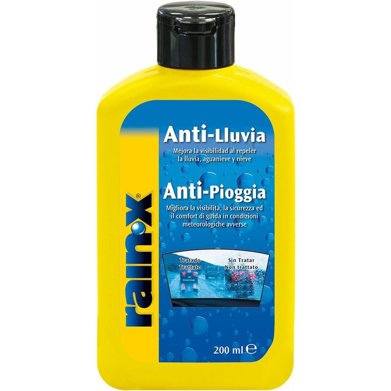 foto del prodotto rain x spray liquido lavavetri auto antipioggia tecnologia idrofobica che respinge l aqua 200ml