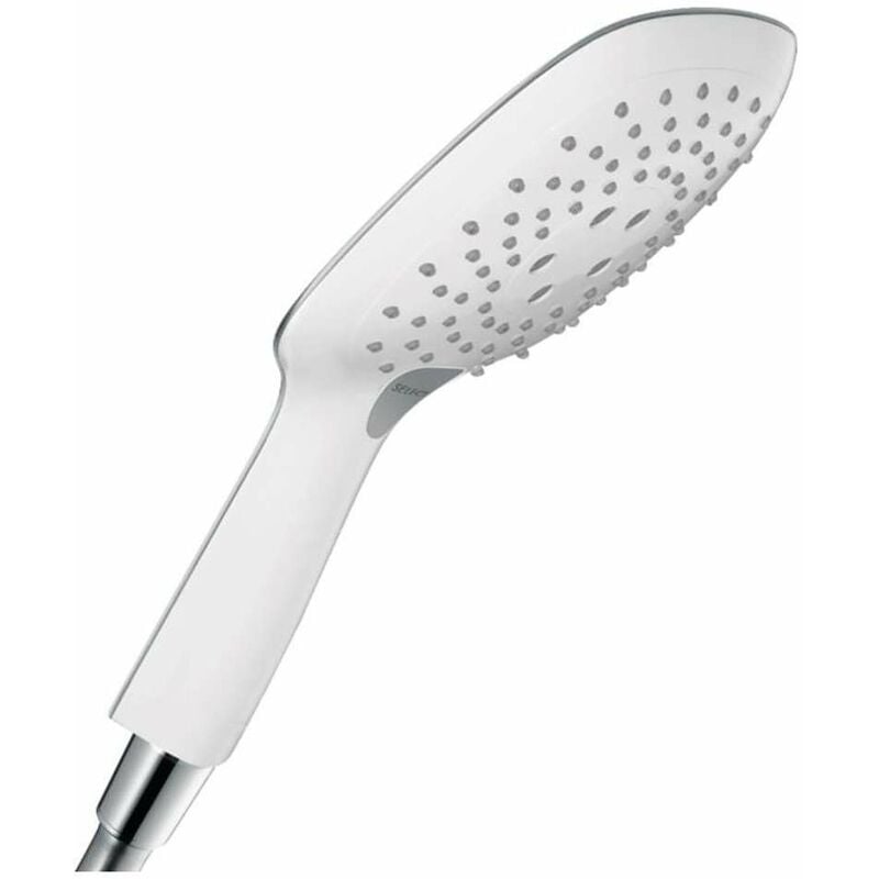 foto del prodotto raindance select e doccetta a mano 150, 3 getti, ecosmart 9 l min, bianca cromata 26551400 hansgrohe