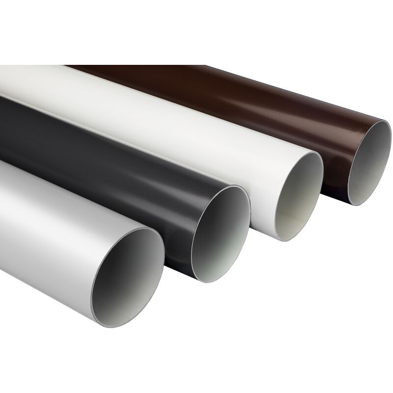 foto del prodotto rainway pacchetto risparmio pluviale 75mm, plastica robusta pvc u 130 bianco, 10 metri 5 pezzi