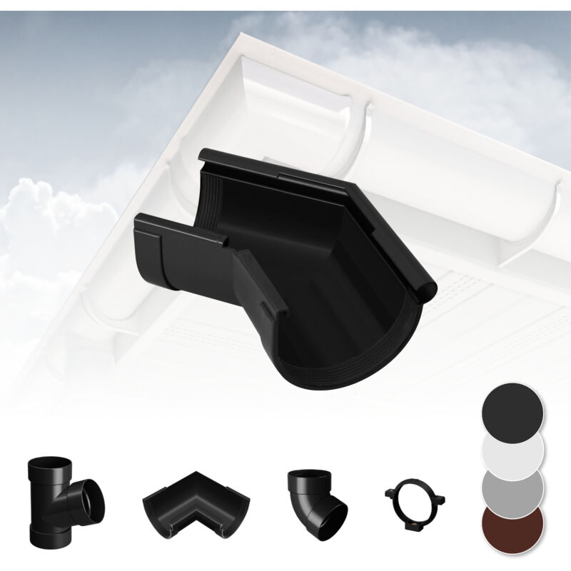 foto del prodotto rainway sistema di grondaie 130mm in plastica pvc, selezione di componenti 130 antracite, angolo esterno 135
