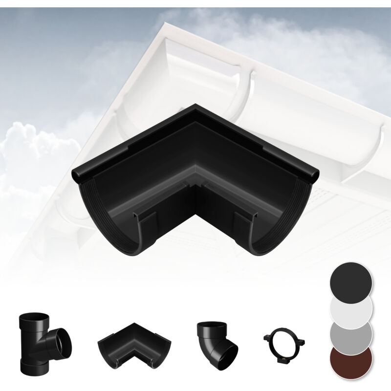 foto del prodotto rainway sistema di grondaie 130mm in plastica pvc, selezione di componenti 130 antracite, angolo esterno 90