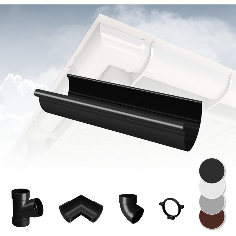foto del prodotto rainway sistema di grondaie 130mm in plastica pvc, selezione di componenti 130 antracite, grondaia