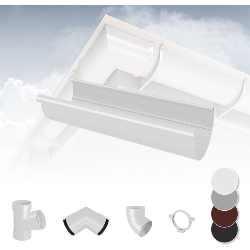 foto del prodotto rainway sistema di grondaie 130mm in plastica pvc, selezione di componenti 130 bianco, grondaia