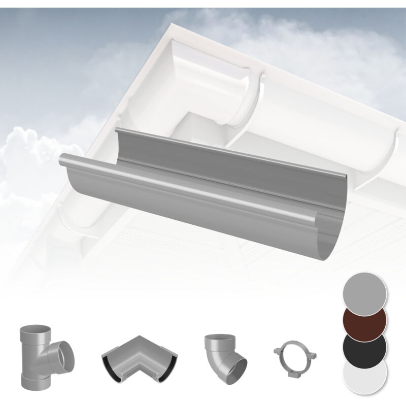 foto del prodotto rainway sistema di grondaie 130mm in plastica pvc, selezione di componenti 130 grigio, grondaia
