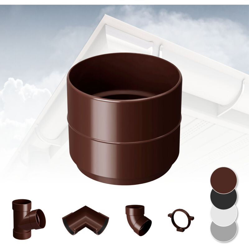 foto del prodotto rainway sistema di grondaie 130mm in plastica pvc, selezione di componenti 130 marrone, presa per tubi