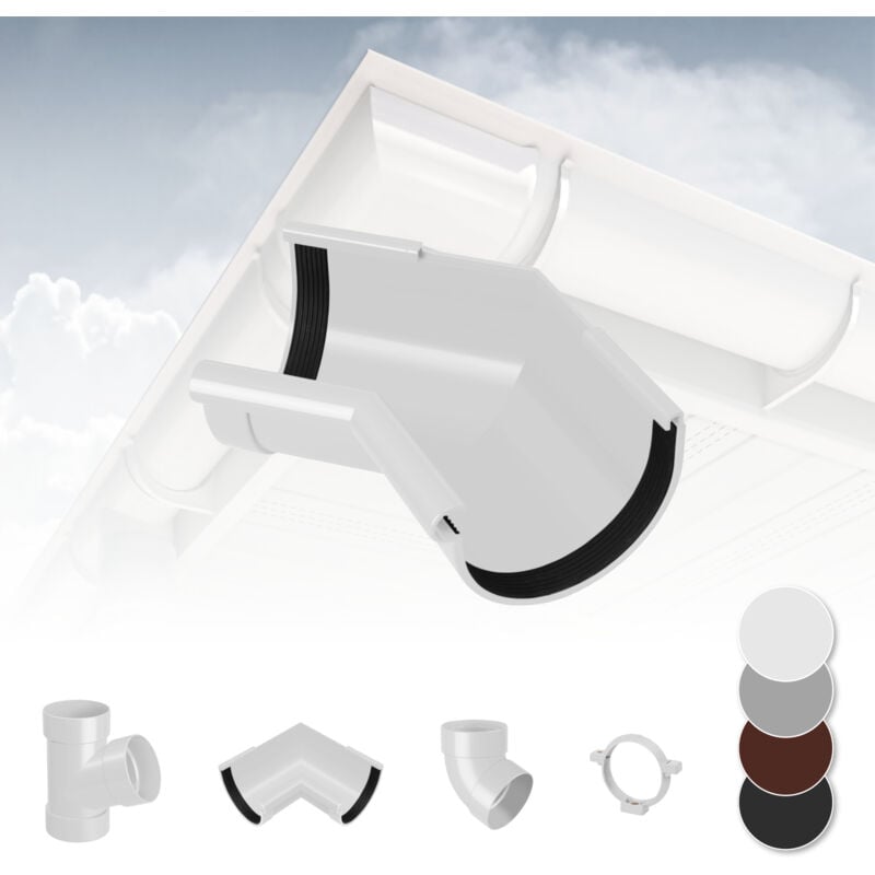 foto del prodotto rainway sistema di grondaie 90mm in plastica pvc, selezione di componenti 90 bianco, angolo interno 135