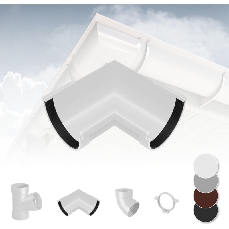 foto del prodotto rainway sistema di grondaie 90mm in plastica pvc, selezione di componenti 90 bianco, angolo interno 90