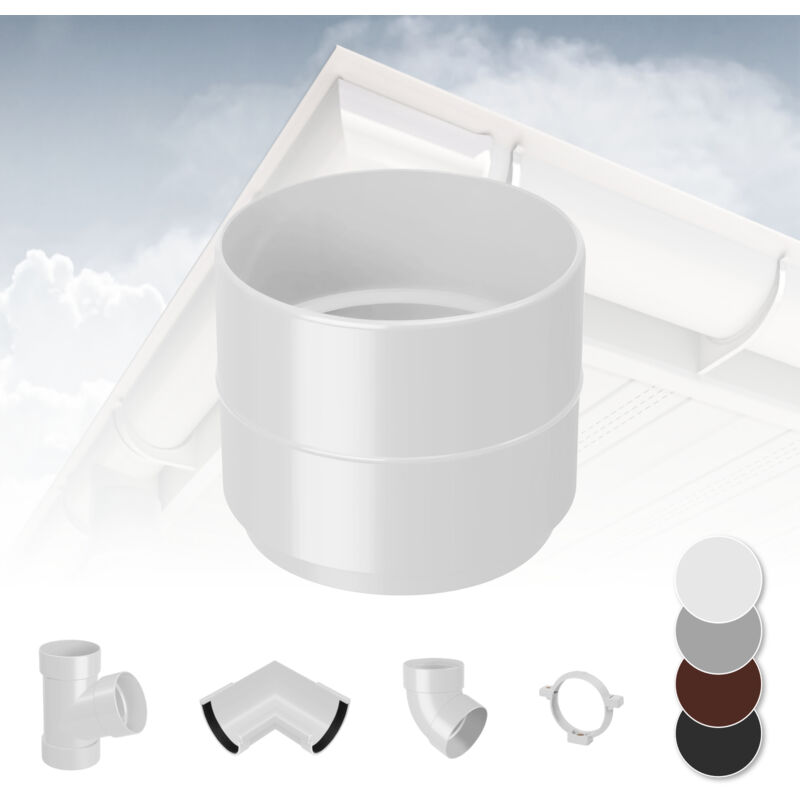 foto del prodotto rainway sistema di grondaie 90mm in plastica pvc, selezione di componenti 90 bianco, presa per tubi