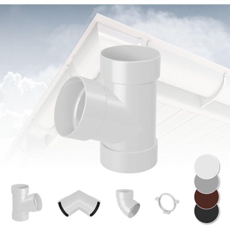 foto del prodotto rainway sistema di grondaie 90mm in plastica pvc, selezione di componenti 90 bianco, ramo di tubo a 67 
