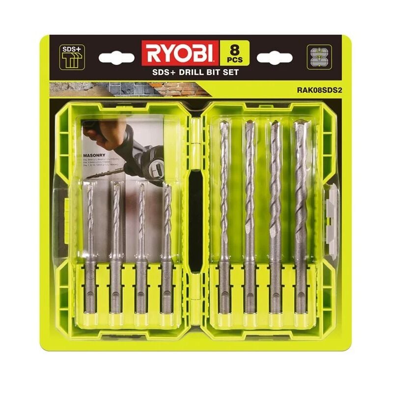 foto del prodotto rak08sds kit 8 punte sds plus tassellatore ryobi