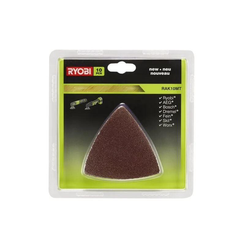 foto del prodotto rak10mt kit 10 carte abrasive universale utensile multifunzione 60 80 120 ryobi