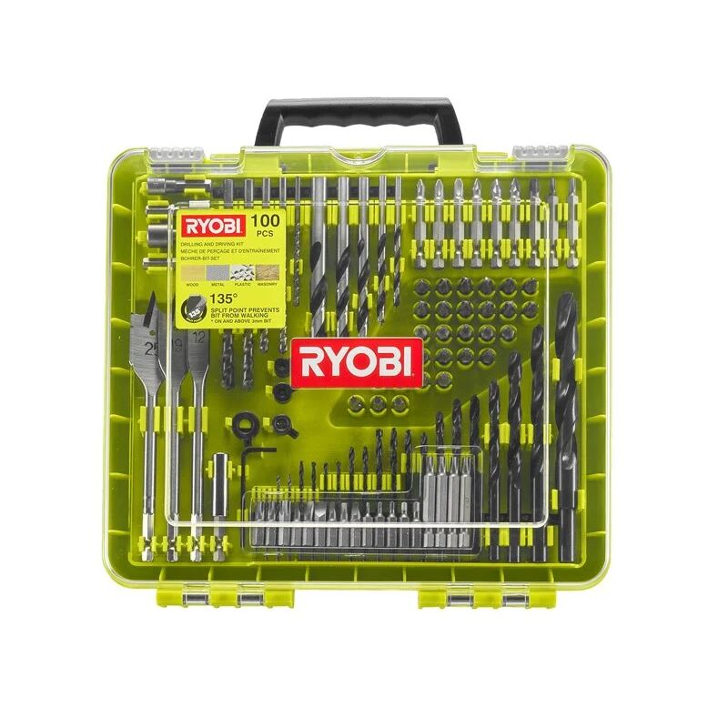 foto del prodotto rakdd100 kit 100 bits 1 4' esagonale punte mecchie trapano avvitatore - ryobi