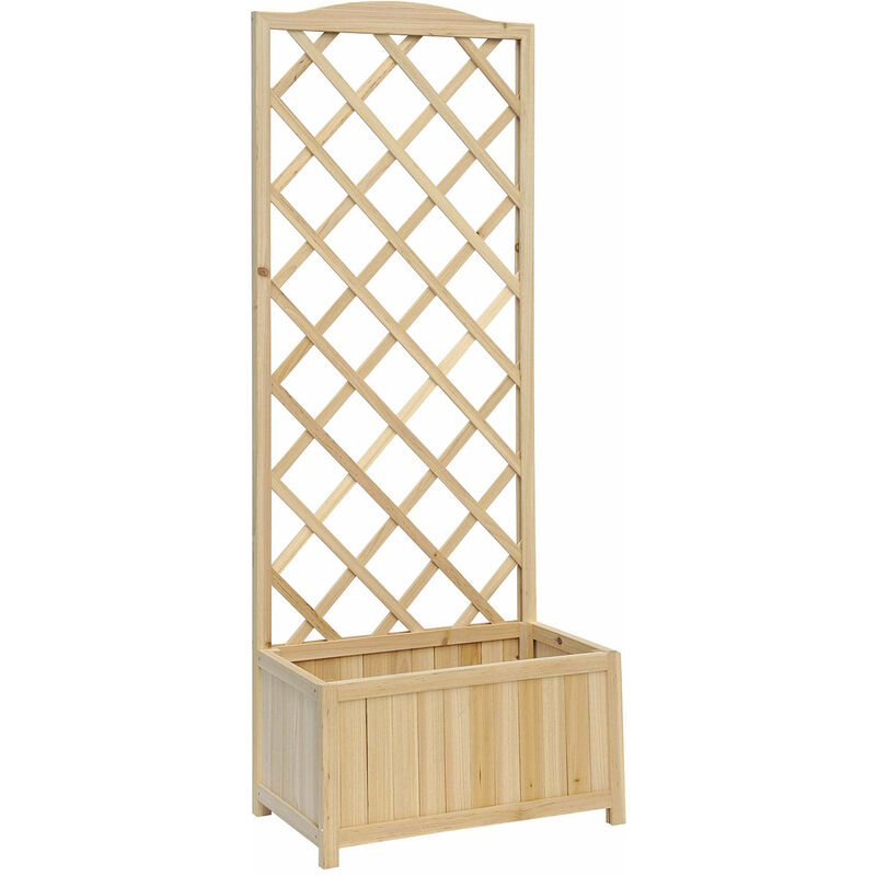 foto del prodotto rama fioriera da giardino 60x31xh150 cm in legno naturale