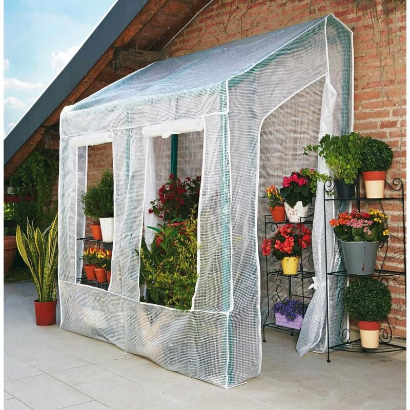 foto del prodotto rama serra da giardino a parete in pvc con telo lobelia verde