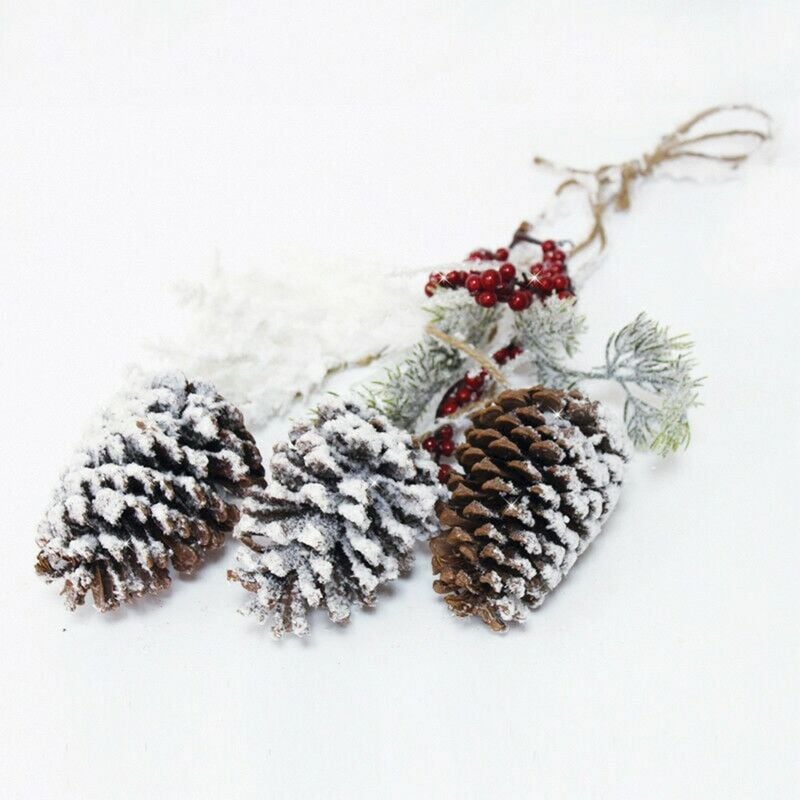 foto del prodotto ramo con pigne addobbi natalizi decorazioni per la porta di natale 55cm