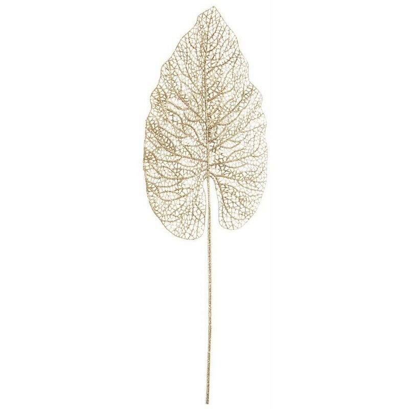 foto del prodotto ramo cuoriforme per decorazioni natalizie oro con glitter h 62 cm
