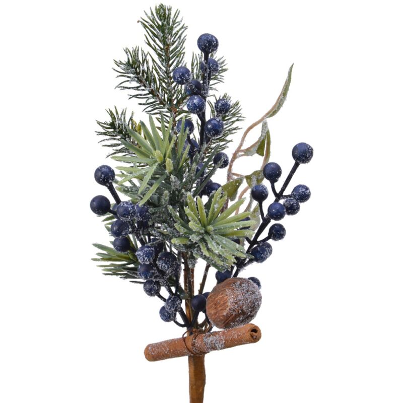 foto del prodotto ramo decorativo con bacche innevate per composizioni floreali da 31 cm