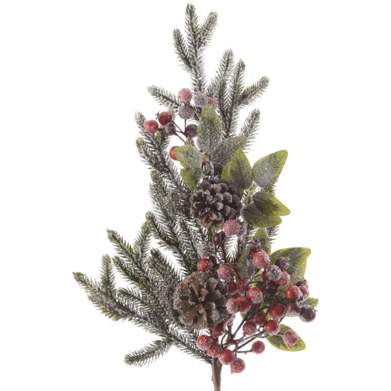 foto del prodotto ramo decorativo pigne innevate per composizioni floreali da 50 cm