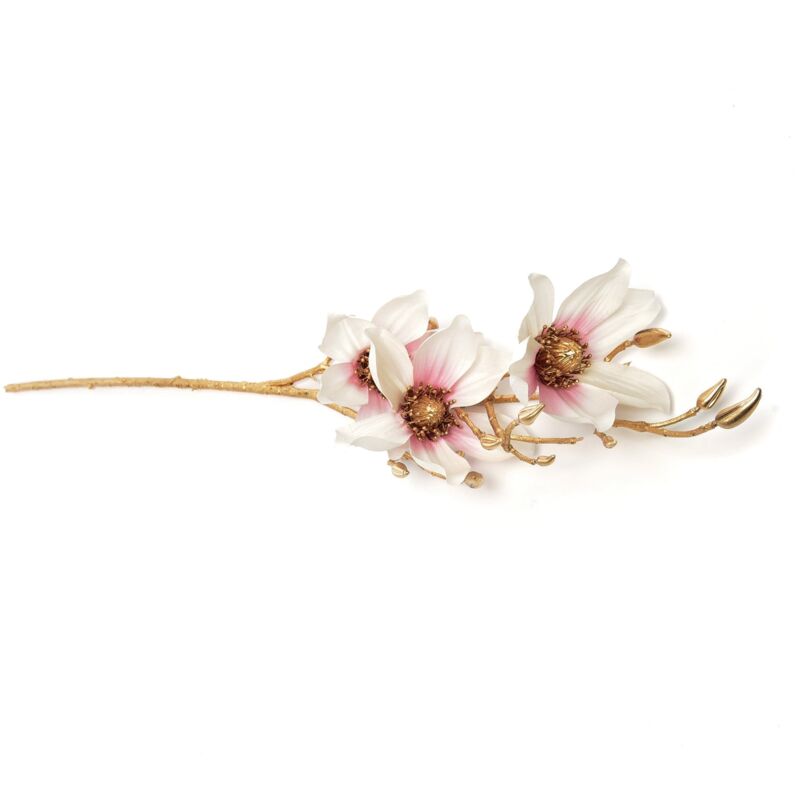 foto del prodotto ramo dorato con camelia per decorazione ambienti h 93 cm rosso
