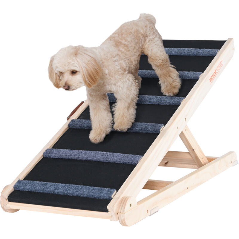 foto del prodotto rampa per cani lunghezza 1050 mm, rampa per auto pieghevole antiscivolo per cani gatti altezza regolabile 35 65 cm, scivolo per animali domestici in