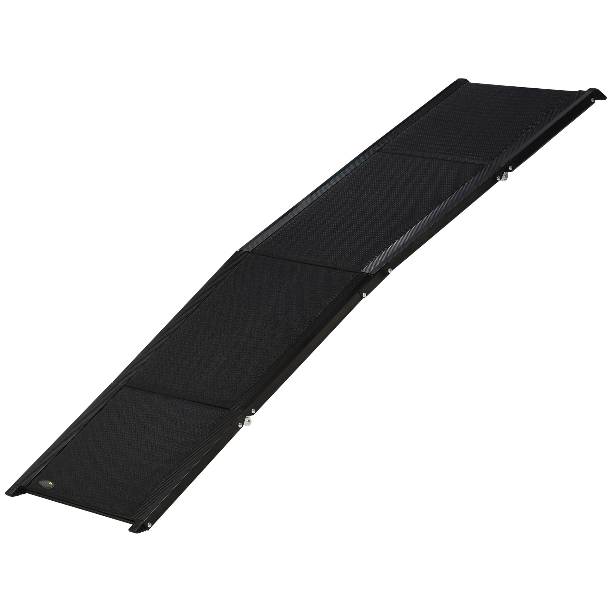 foto del prodotto rampa per cani pieghevole 158x43,5x2,5 cm in mdf e alluminio nero