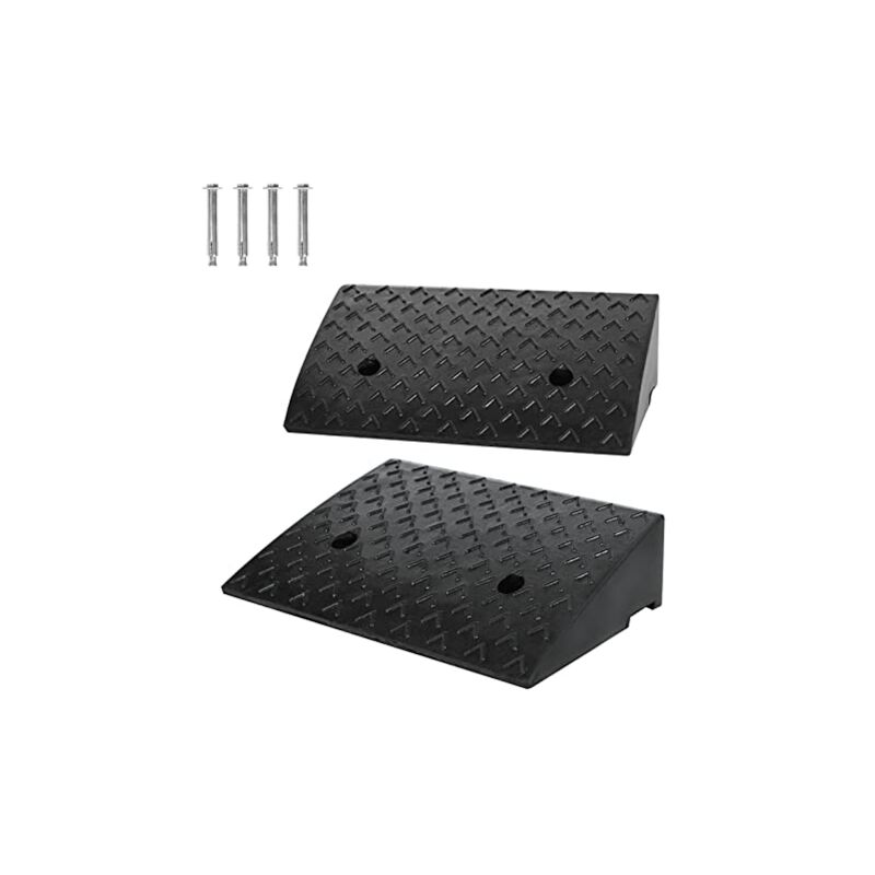 foto del prodotto rampa per marciapiede 2x rampa per marciapiede in gomma, rampa per sedia a rotelle portatile, 47 x 31 x 10,5 cm, rampa in gomma, antiscivolo, rampa