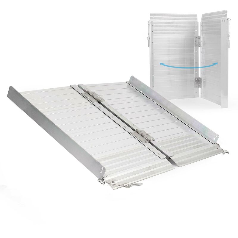 foto del prodotto rampa per sedie a rotelle, pieghevole e portatile, in alluminio 92 cm max 270 kg