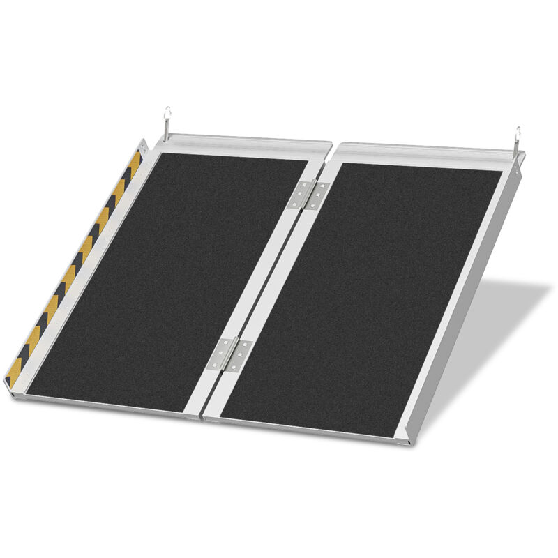 foto del prodotto rampa per sedie a rotelle rampa di accesso pieghevole 2x alluminio superficie antiscivolo 270kg capacità 61cm