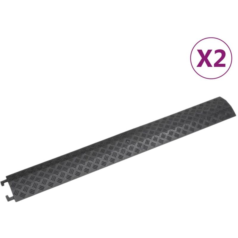 foto del prodotto rampe di protezione cavi 2pz 98,5 cm nero - vidaxl