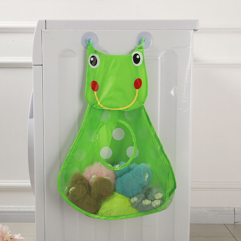 foto del prodotto rana bagno per vasca da bagno per bambini, borsa per riporre i giocattoli, vasca da bagno in rete sospesa ad asciugatura rapida nella griglia per