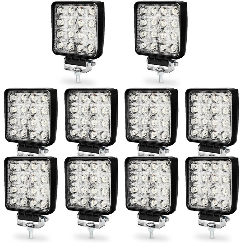 foto del prodotto randaco 10 fari 48w quadrato faretto led da lavoro 16 led da 3w di profondit auto barca