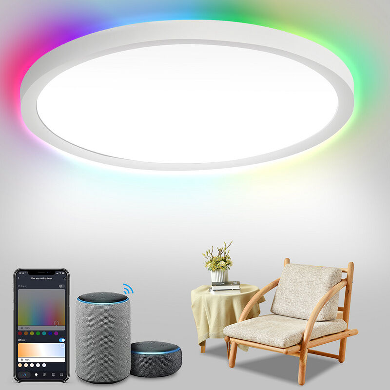 foto del prodotto randaco 24w led plafoniera lampada da soffitto dimmerabile soggiorno backlight luce di corridoio rgb