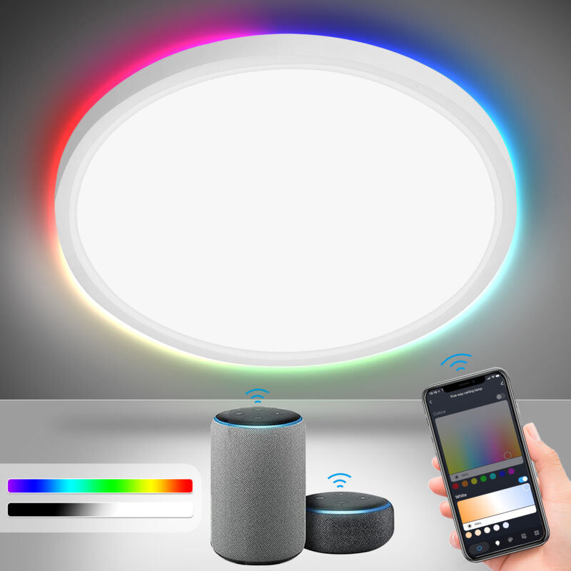 foto del prodotto randaco 24w led plafoniera lampada da soffitto rgb dimmerabile backlight ip44 luce da corridoio