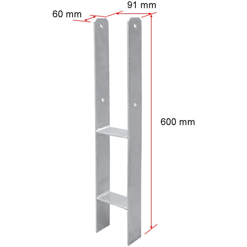 foto del prodotto randaco 4x h anchor post support 600mm carport post anchor hot dipped galvanised durable 91mm