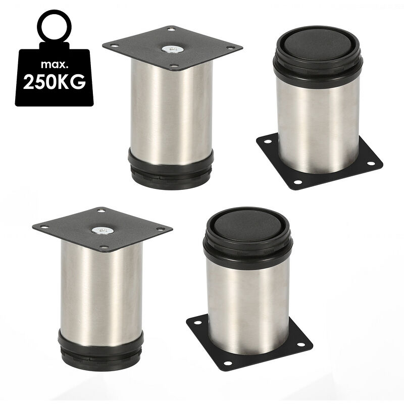 foto del prodotto randaco 4x mobili gambe divano supporto gambe armadio regolabile armadio divano gambe letto gambe acciaio inox100mm