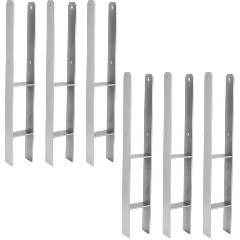 foto del prodotto randaco ancoraggio per pali recinzioni supporto per pali ad h ancoraggio per pali per stalla 81 mm - 6 pezzi